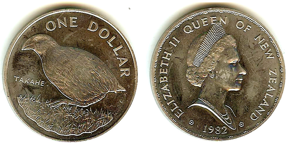 New Zealand $1 Takahe 1982 BU